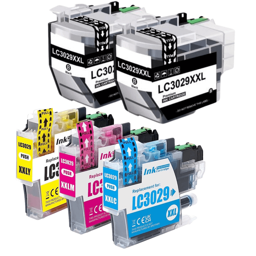 Compatible Brother LC3029, LC-3029 Ink Cartridges BCYM 5 Pack 3K - TonerParts