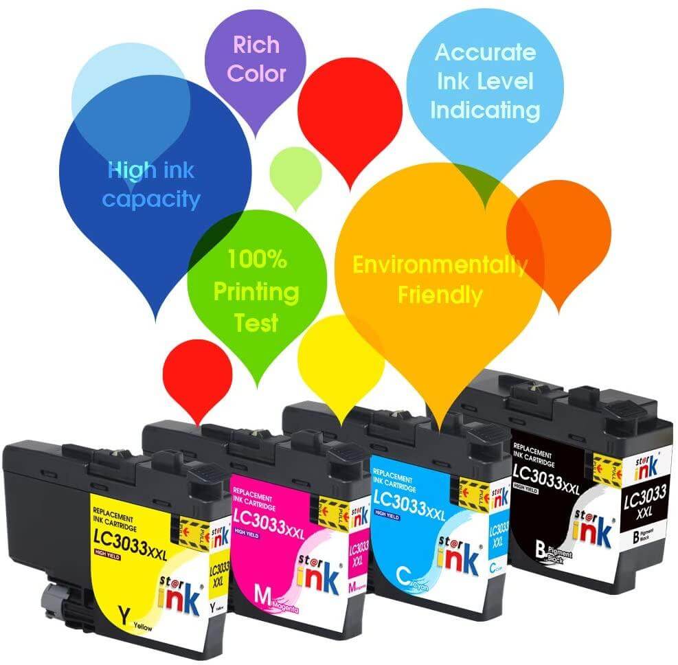 Compatible Brother LC3033XL, LC-3033XL Ink Cartridges Ultra High Yield Value Pack - TonerParts