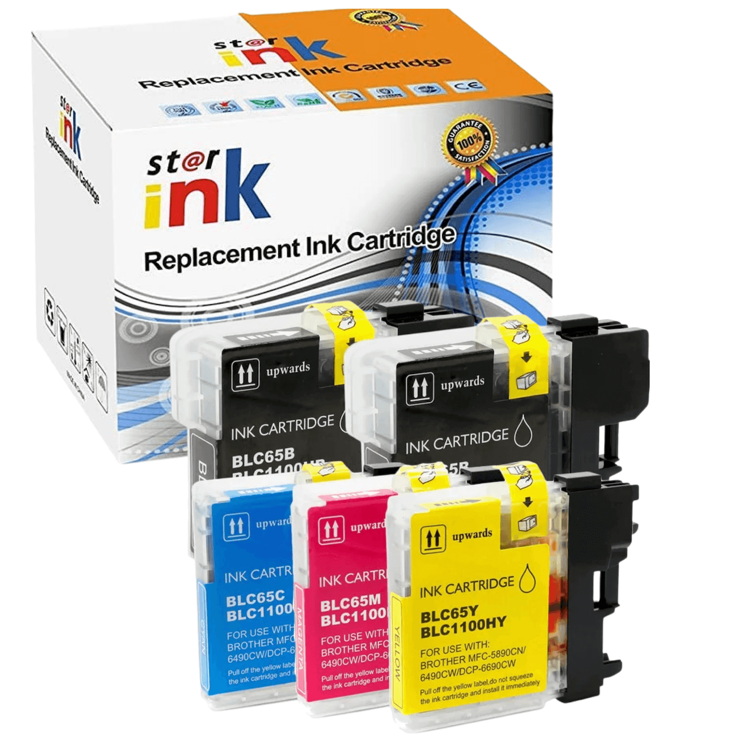 Compatible Brother LC65, LC-65 Ink Cartridges BCYM 5 Pack - TonerParts