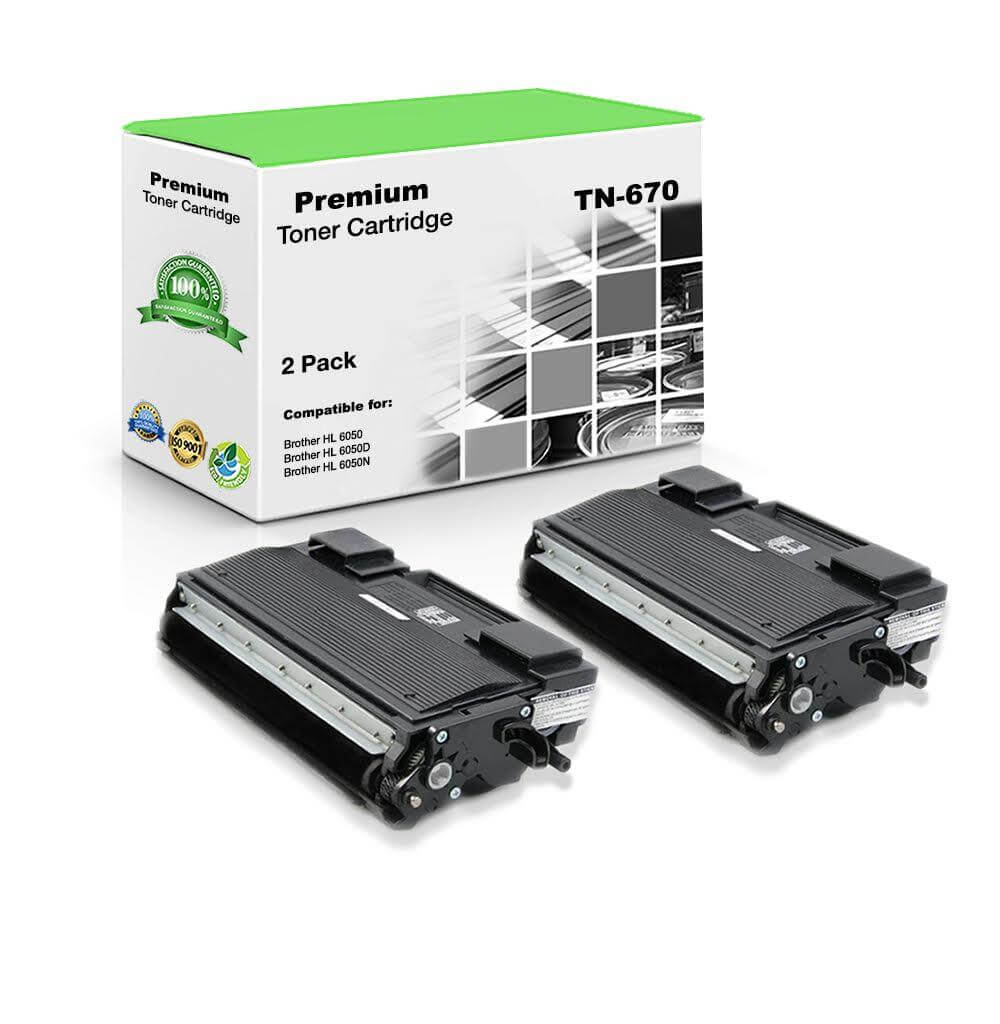 Compatible Brother TN-670 Toner Cartridge Black 7.5K 2 Pack - TonerParts
