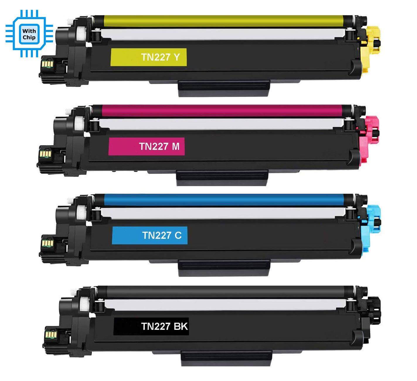 Compatible Brother TN227 Toner Cartridges BCYM 4 Pack 3K Pages - TonerParts