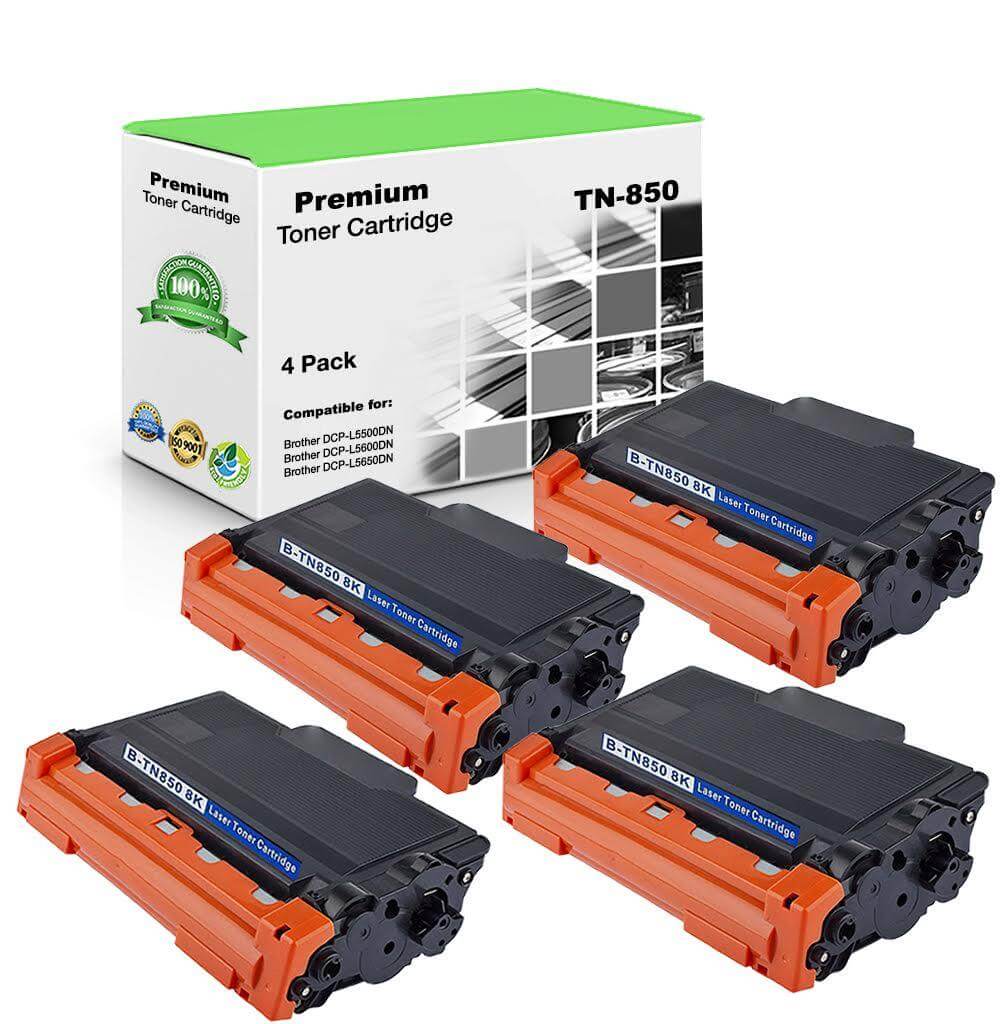Compatible Brother TN850 Toner Cartridge Black 8.5K 4 Pack - TonerParts