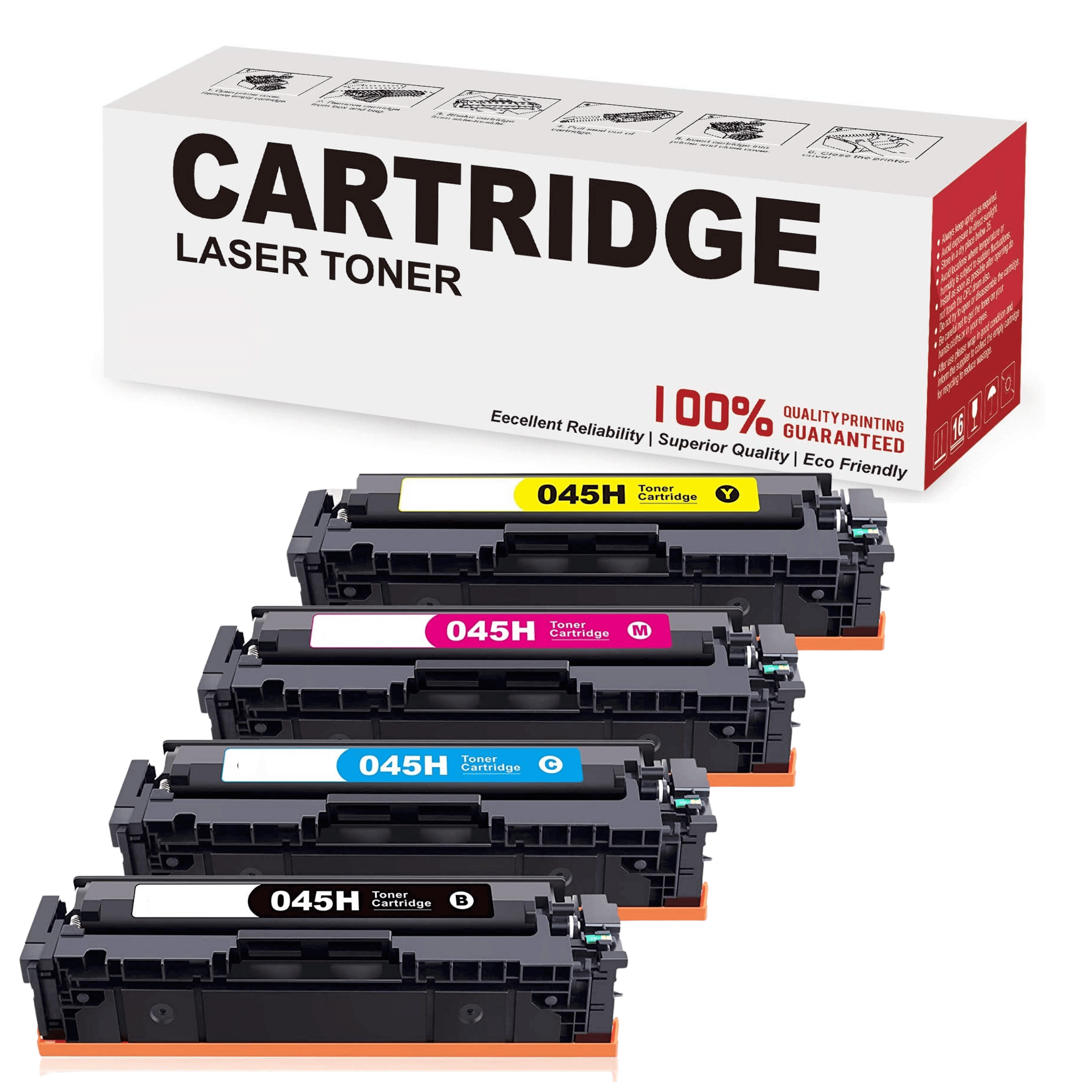 Compatible Canon 045H Toner Cartridges Combo Pack BK/C/Y/M - TonerParts