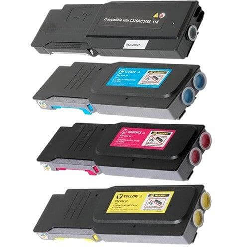 Compatible Dell C3760 Toner Cartridges BCYM Value Pack - TonerParts