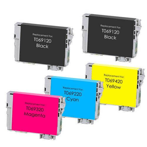 Compatible Epson 69 T069 Ink Cartridge BCYM Value 5 Packs - TonerParts