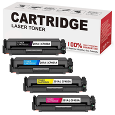 Compatible HP 201A CF400A, CF401A, CF402A, CF403A Toner Cartridges Value Pack