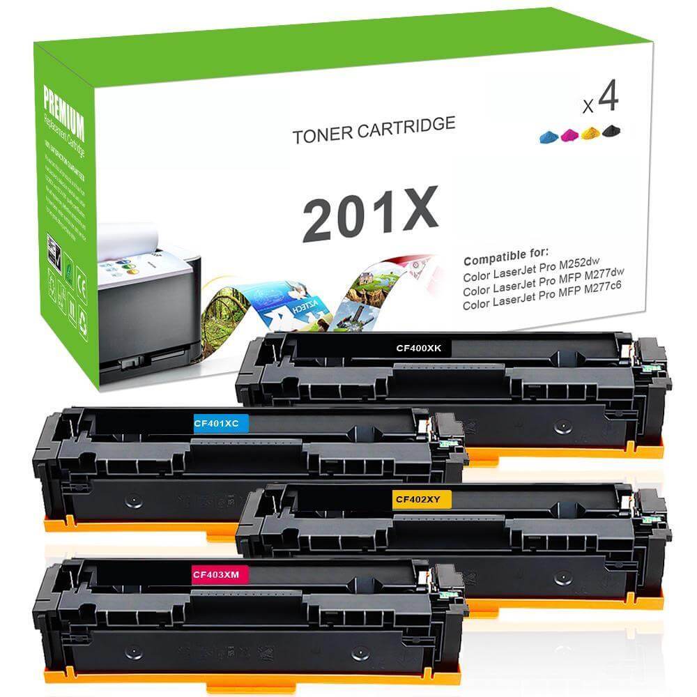 Compatible HP 201X CF400X CF401X CF402X CF403X Toner Cartridges Value Pack - TonerParts