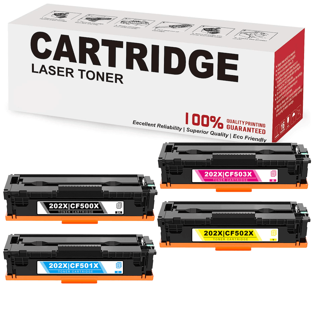 Compatible HP 202X CF500X CF501X CF502X CF503X Toner Cartridge Value Pack - TonerParts
