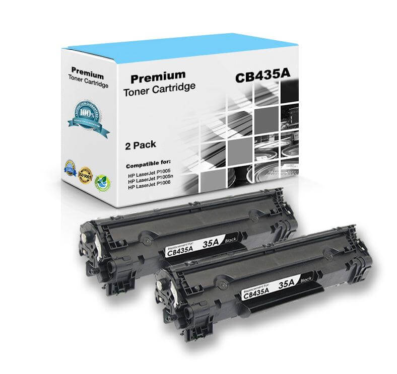Compatible HP CB435A 35A Toner Cartridge Black 1.5K 2 Pack - TonerParts
