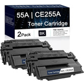 Compatible HP CE255A 55A Toner Cartridge Black 2 pack