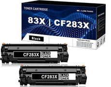 Compatible HP CF283X 83X Toner Cartridge 2 Pack Black 2.2K