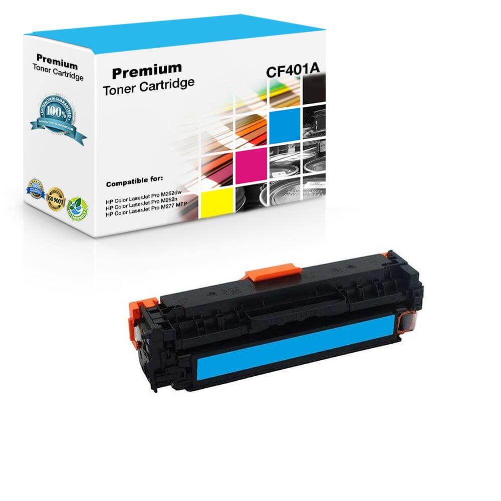 Compatible HP CF401A 201A Toner Cartridge Cyan 1400 Pages - TonerParts
