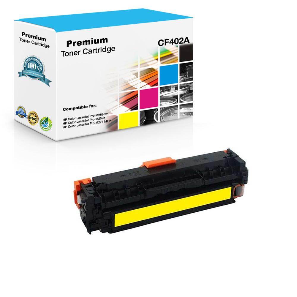 Compatible HP CF402A 201A Toner Cartridge Yellow 1400 Pages - TonerParts