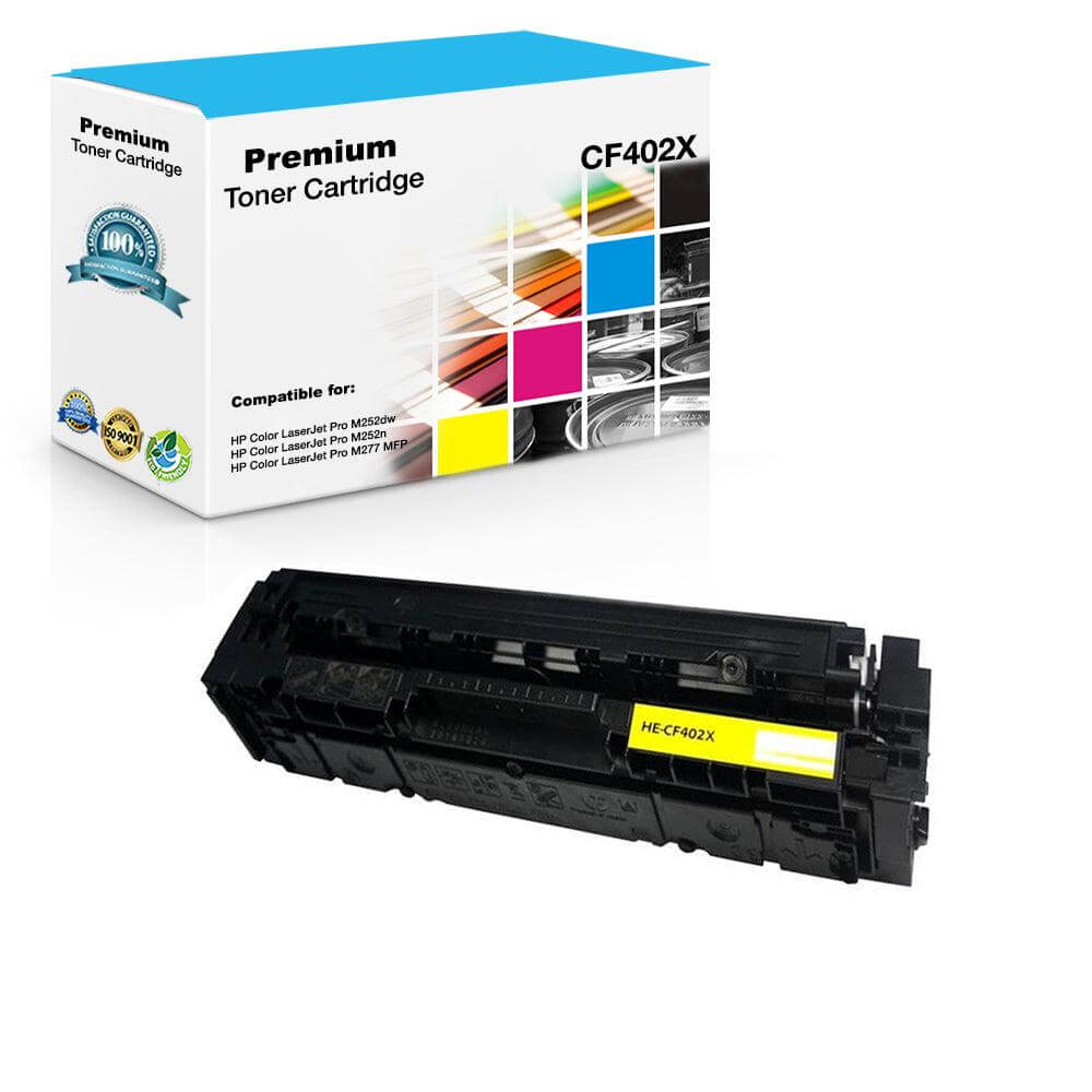 Compatible HP CF402X 201X Toner Cartridge Yellow 2300 Pages - TonerParts