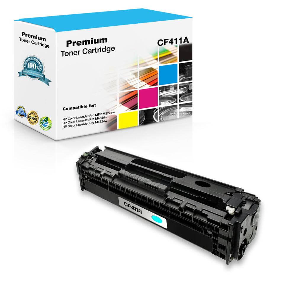 Compatible HP CF411A 410A Toner Cartridge Cyan 2.3K - TonerParts
