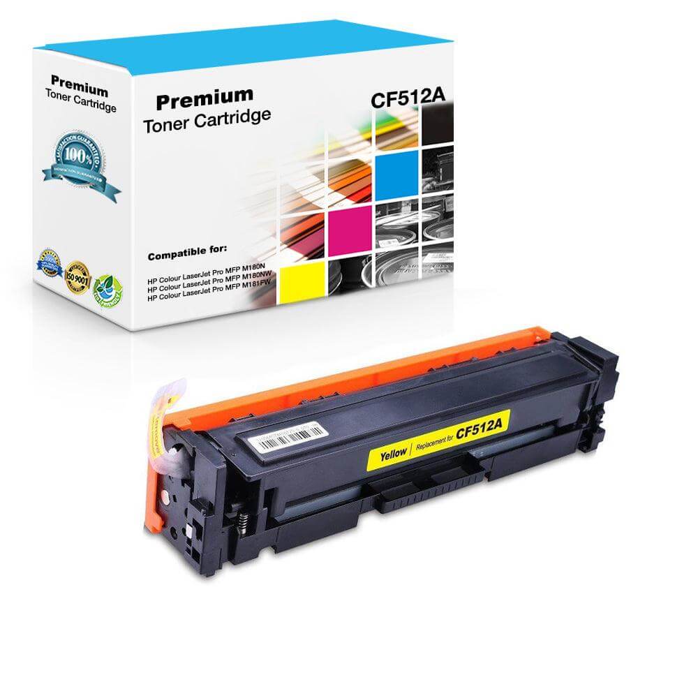 Compatible HP CF512A 204A Toner Cartridge Yellow 900 Pages - TonerParts
