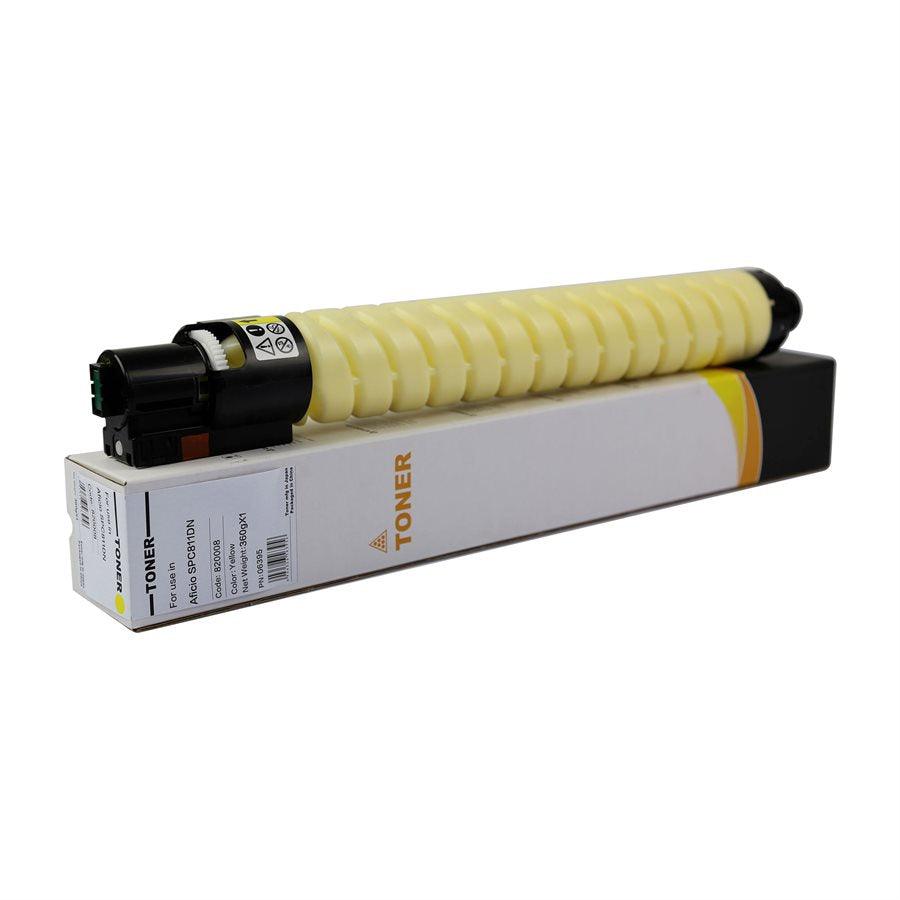 Compatible Ricoh 820008 Toner Cartridge, Aficio SP C811DN - Yellow - 15K - TonerParts