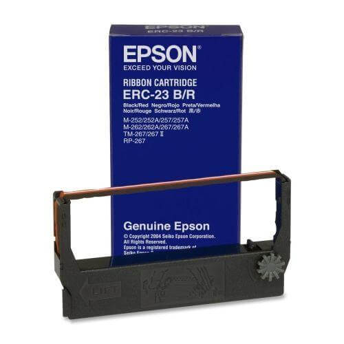 Epson ERC-23BR Ribbon Cartridge - Dot Matrix - Black, Red - 1 Each