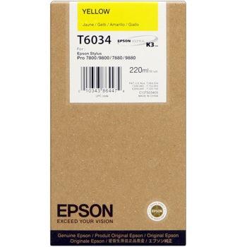 Epson T603400, T6034 OEM Ink Cartridge For Stylus Pro 7800 Yellow - 220ml - TonerParts