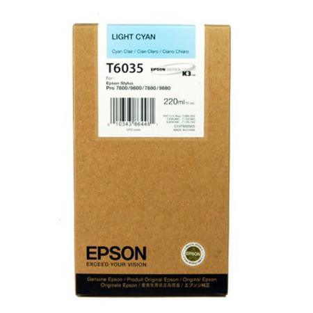 Epson T603500, T6035 OEM Ink Cartridge For Stylus Pro 7800 Light Cyan - 220ml - TonerParts