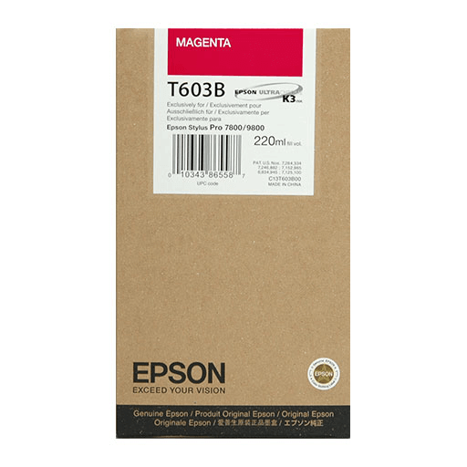 Epson T603B00, T603B OEM Ink Cartridge For Stylus Pro 7800 Magenta - 220ml - TonerParts