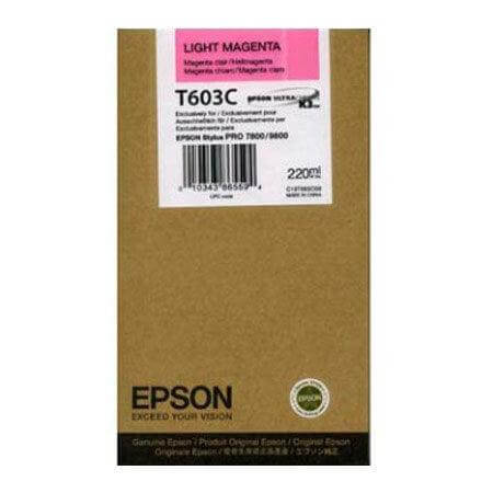 Epson T603C00, T603C OEM Ink Cartridge For Stylus Pro 7800 Light Magenta - 220ml - TonerParts