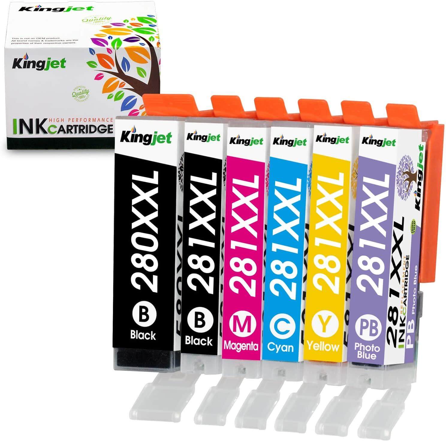 KingJet Compatible Canon PGI-280XL CLI-281XL Cartridges Value 6 Pack - TonerParts