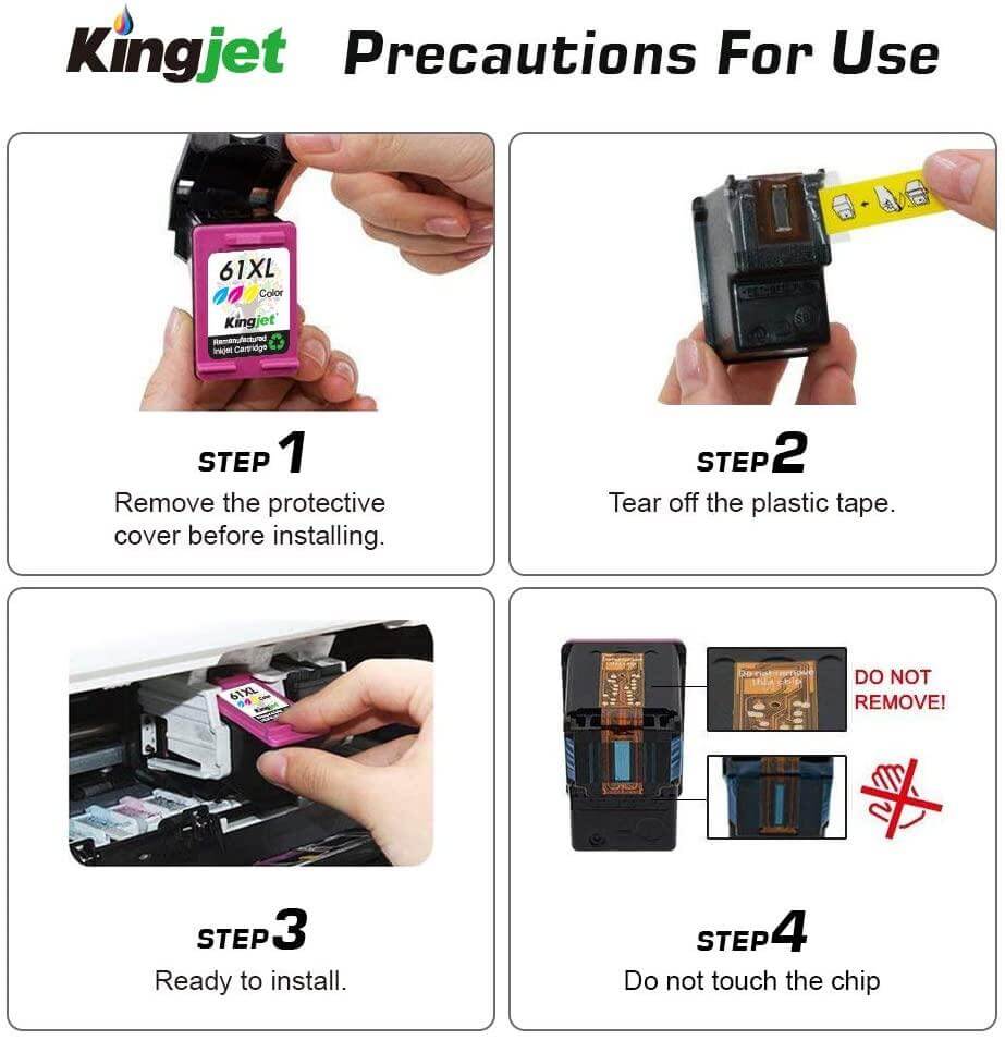 KingJet Compatible HP 61XL CH563WN Ink Cartridge 2 Pack 480 Pages - TonerParts