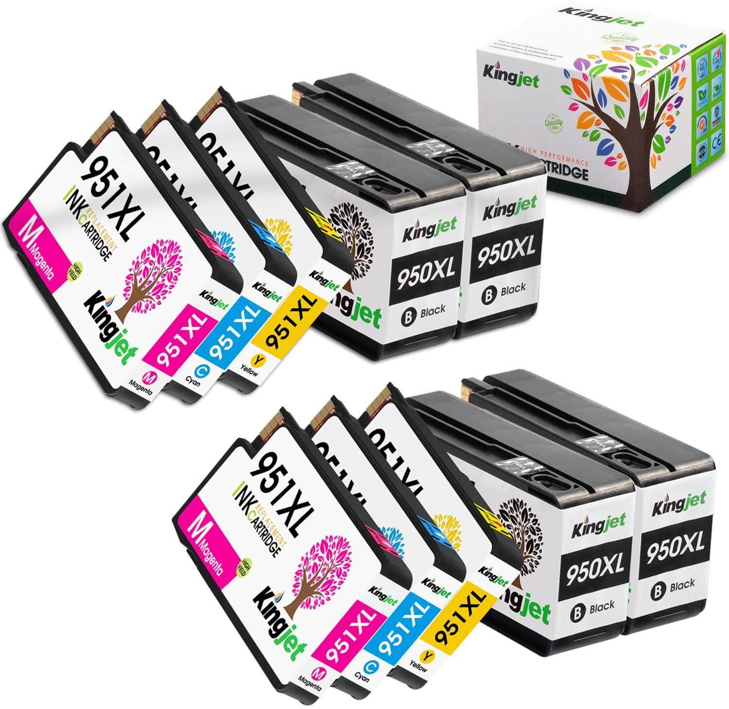 KingJet Compatible HP 950XL 951XL Ink Cartridges 10 Pack - TonerParts