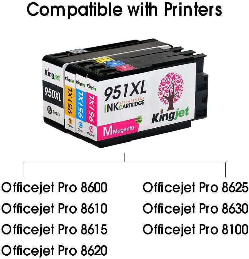 KingJet Compatible HP 950XL 951XL Ink Cartridges 10 Pack - TonerParts