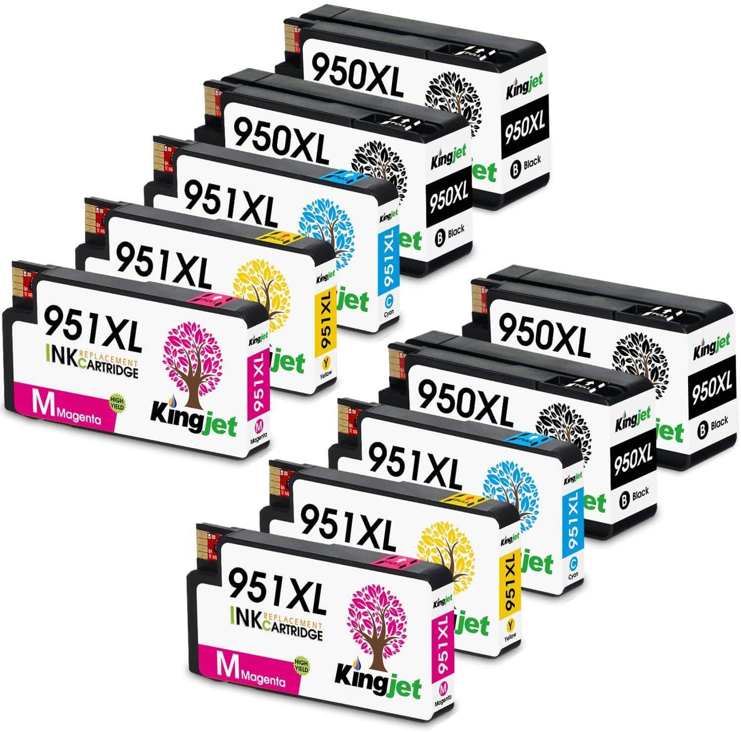 KingJet Compatible HP 950XL 951XL Ink Cartridges 10 Pack - TonerParts