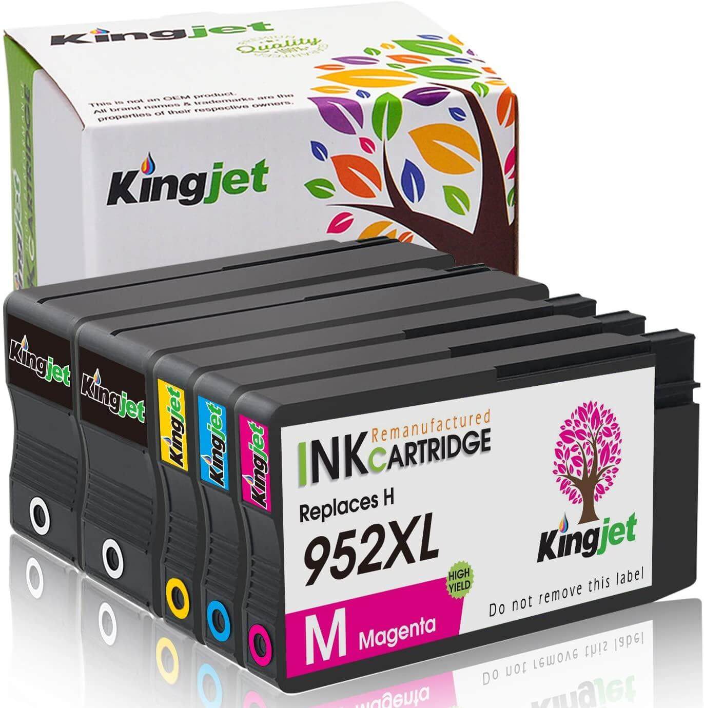 KingJet Compatible HP 952XL Ink Cartridges for 2B 1CYM Value 5 Pack - TonerParts