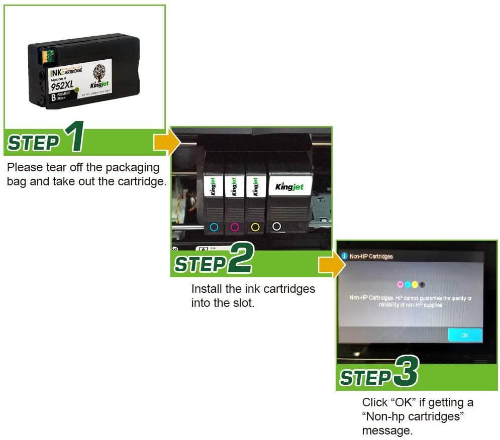 KingJet Compatible HP 952XL Ink Cartridges for 2B 1CYM Value 5 Pack - TonerParts