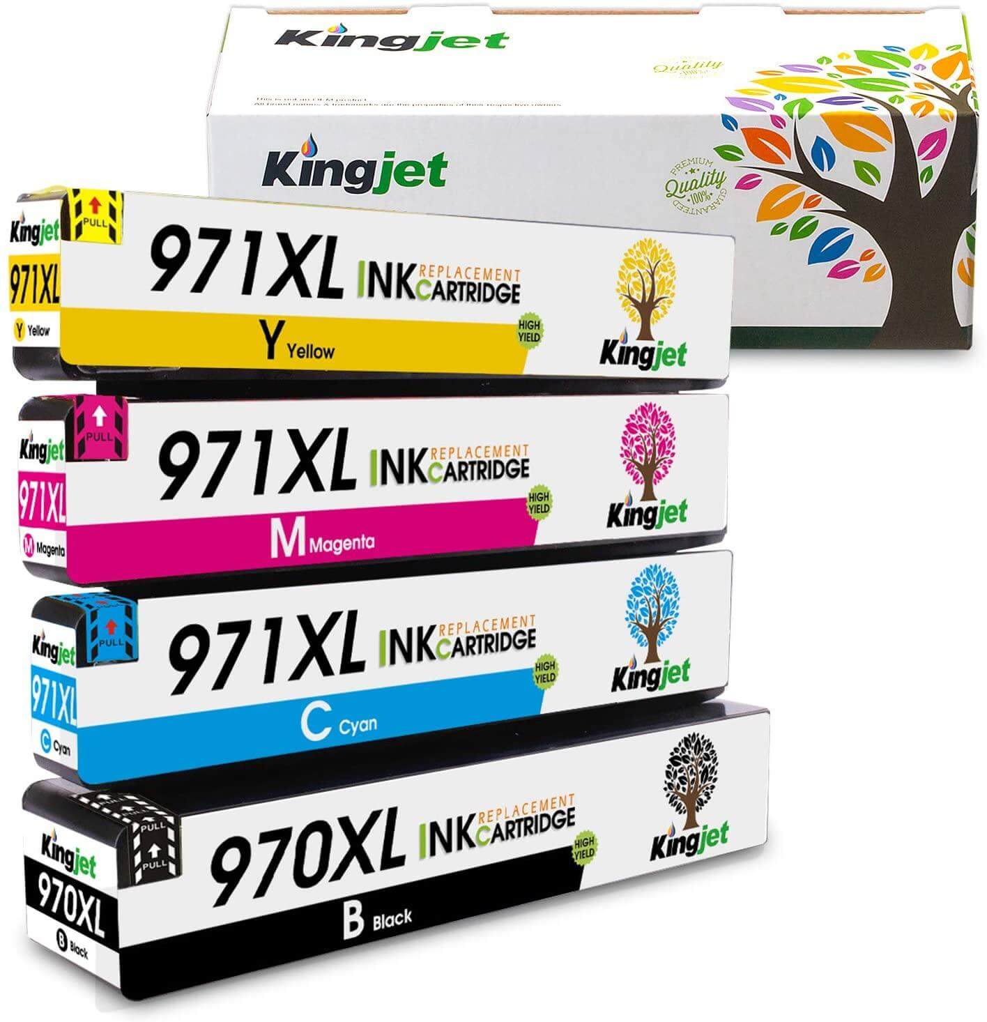 KingJet Compatible HP 970XL 971XL Ink Cartridges Value 4 Pack - TonerParts