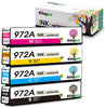 KingJet Compatible HP 972A Ink Cartridges BCYM 4 Pack