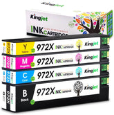 KingJet Compatible HP 972X Ink Cartridges BCYM 4 Pack