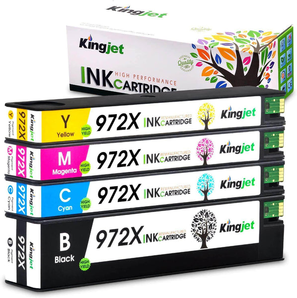 Printer Ink 972X Compatible Ink Cartridges 4-Pack For HP PageWide ...