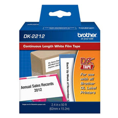OEM Brother DK-2212 Black on White Continuous Length Film Label Tape DK2212 (2.4" x 50')