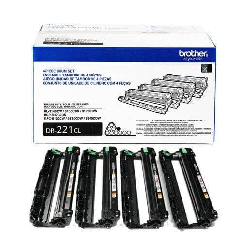 OEM Brother DR221CL DR-221CL Drum Unit 15K 4 Pack BCYM - TonerParts
