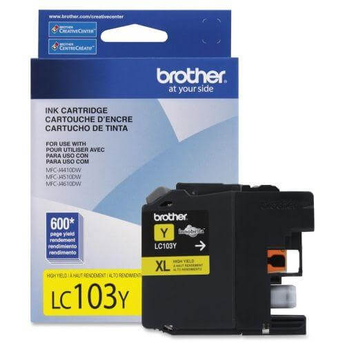 OEM Brother LC103YS Ink Cartridge Yellow 600 High Yield - TonerParts