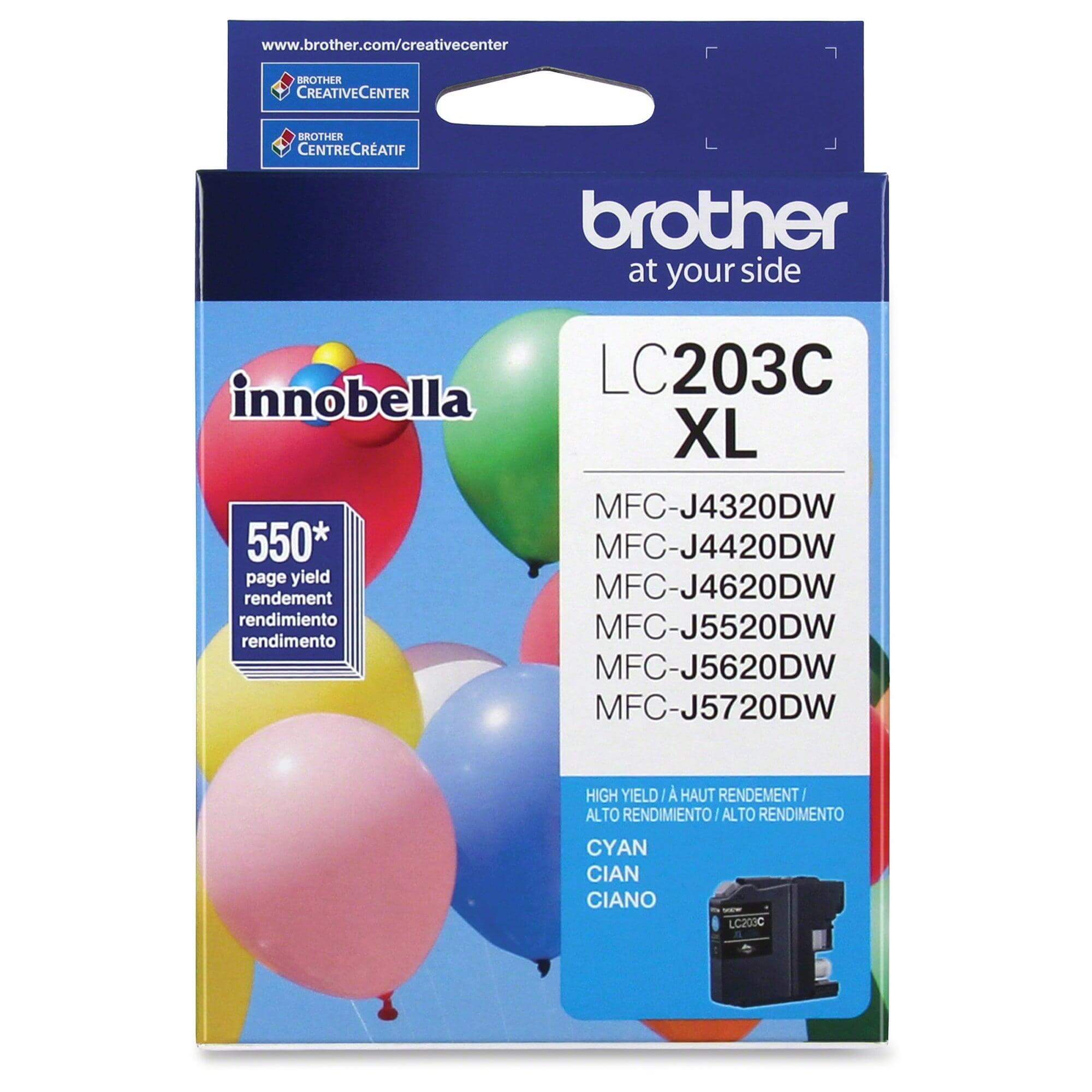 OEM Brother LC203C Ink Cartridge Cyan 550 Yield - TonerParts