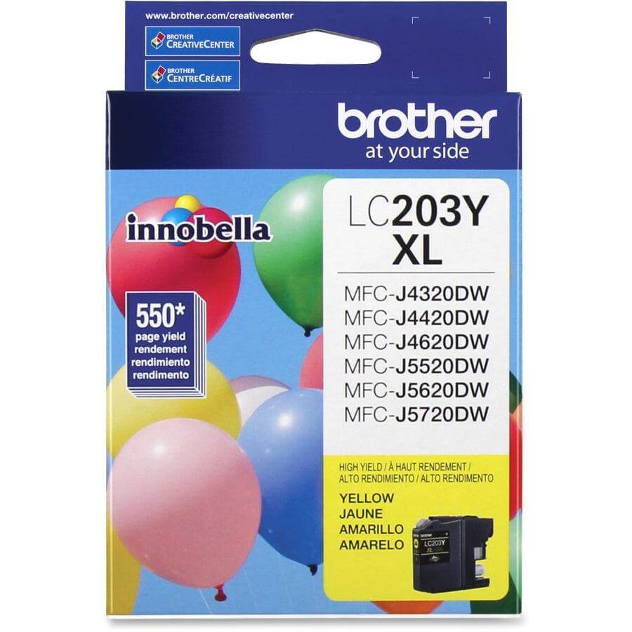 OEM Brother LC203Y Ink Cartridge Yellow 550 Yield - TonerParts