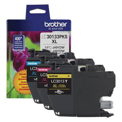 OEM Brother LC30133PKS Inkjet Ink Cartridge 400 Pages 3 Pack CYM - TonerParts