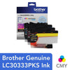 OEM Brother LC3033 LC30333PKS Color Ink Cartridges 3 Pack CYM 1.5K