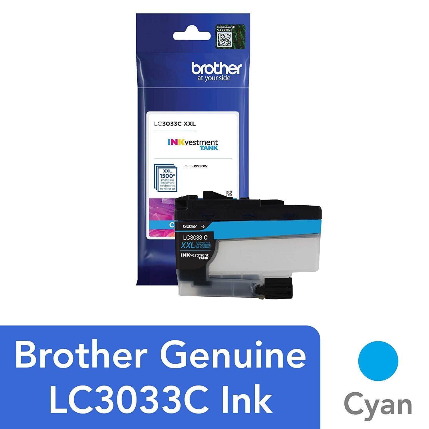 OEM Brother LC3033C Ultra Ink Cartridge Cyan 1.5K - TonerParts