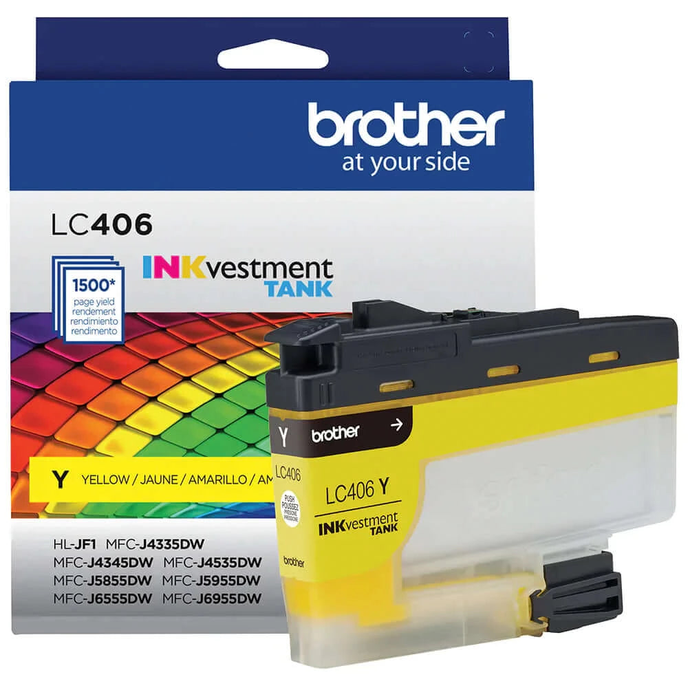 OEM Brother LC406Y Ink Cartridge Yellow 1.5K - TonerParts