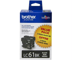 OEM Brother LC61BK LC612PKS Ink Cartridge Black 2 Pack