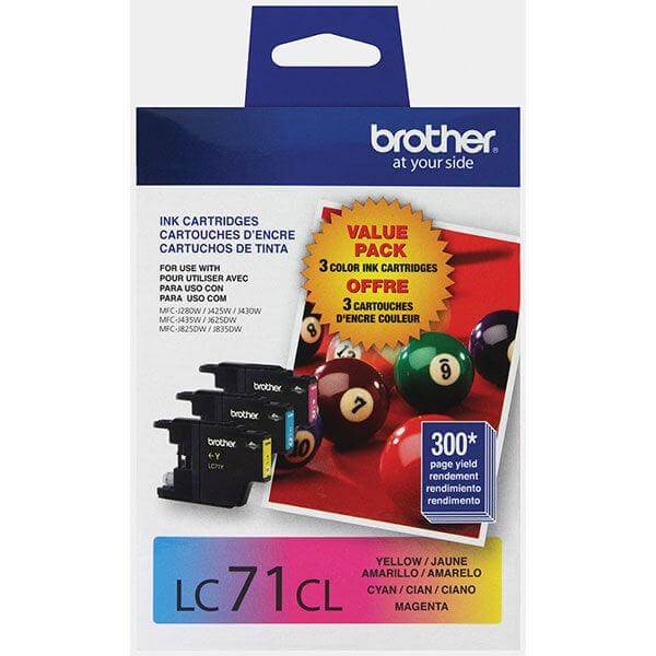 OEM Brother LC713PKS Ink Cartridge CYM 300 Pages 3 Pack - TonerParts