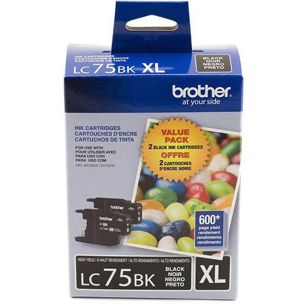 OEM Brother LC752PKS Ink Cartridges 600 Yield Black 2 Pack - TonerParts