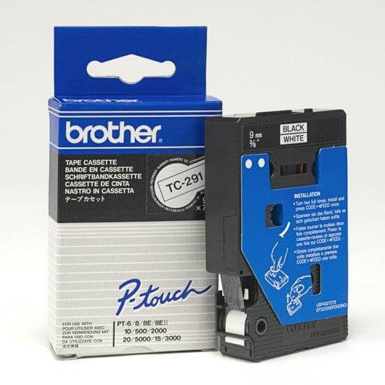 OEM Brother TC291 Laminated Tapes - Black on White - 9mm - TonerParts